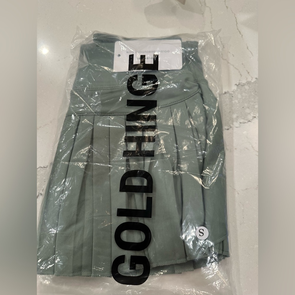 Gold Hinge Tennis Skirt Sea Green